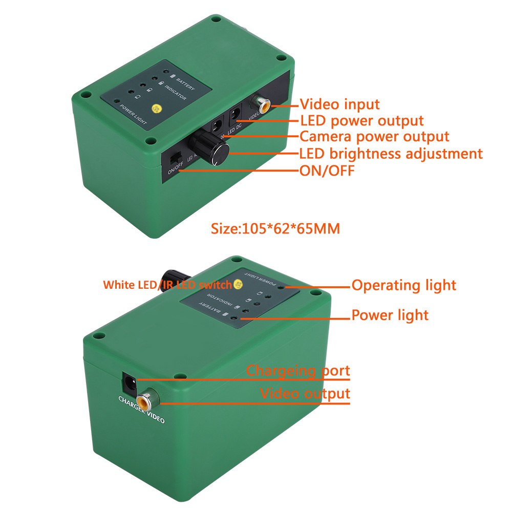 7'' Inch 1000 TVL Underwater Visual Fish Finder Carema DVR Video Recorder 15pcs White LEDs 15pcs Infrared Lamp Ice Lake
